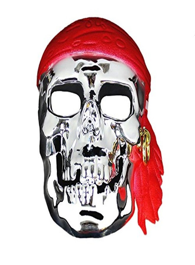 Futaba Pirate Halloween Skull Mask - Silver - Image 1